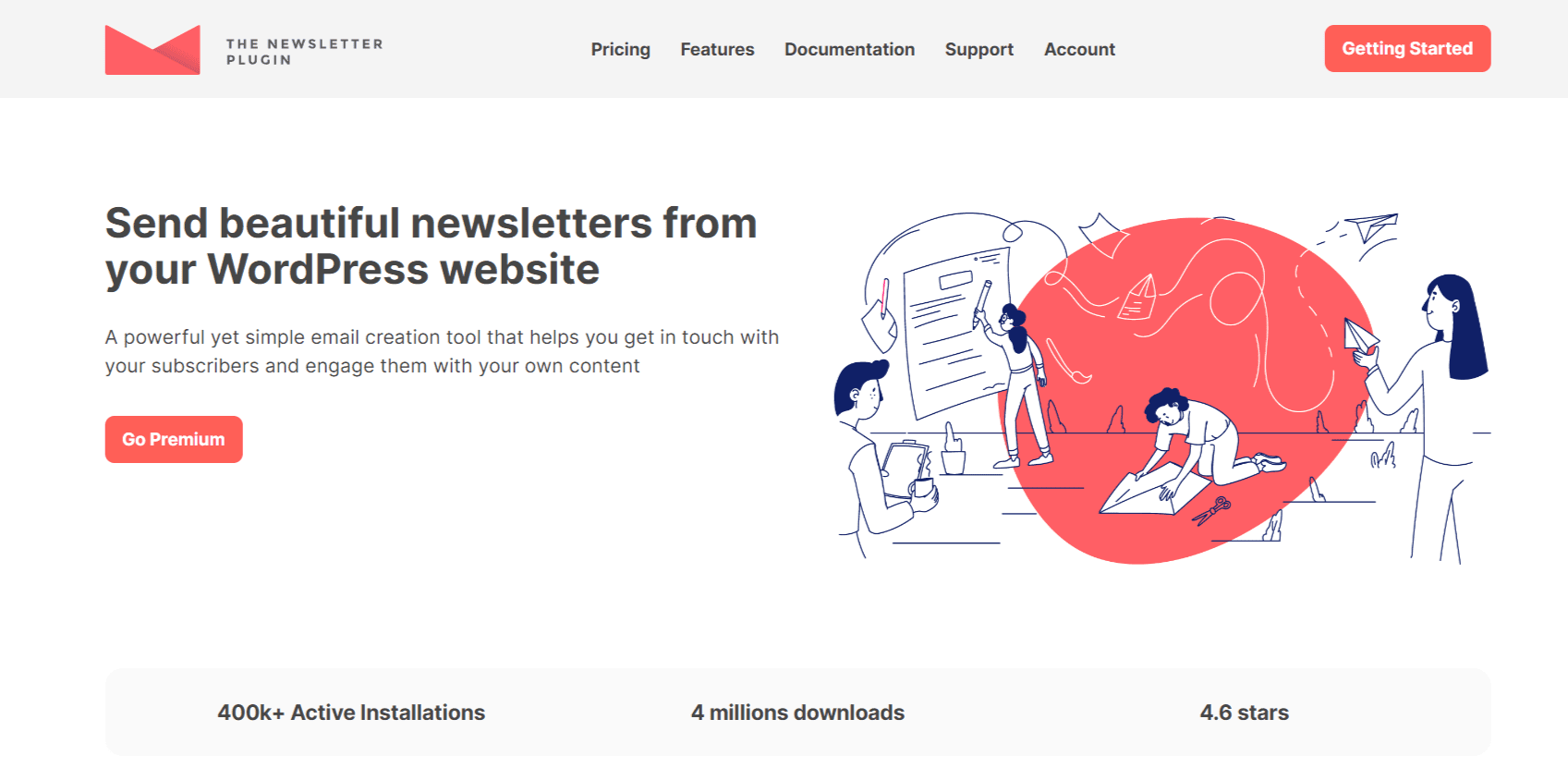 screenshot of the homepage of newsletter plugin the newsletter plugin